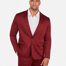 Темно-красные свадебные приталенные смокинги, костюмы для мужчин, мужские костюмы из двух предметов, дешевые мужские костюмы для выпускного вечера(пиджак+ брюки+ галстук