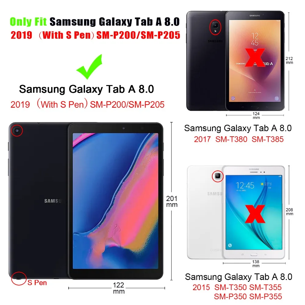 Прекрасный P200 чехол для Samsung Galaxy Tab A 8 дюймов SM-P200 SM-P205 чехол с мультяшным рисунком откидная подставка Мягкая силиконовая задняя крышка Funda