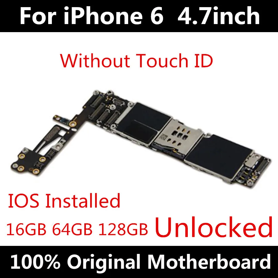 Для iPhone 6 4 7 дюймов материнская плата разблокированная с/без Touch ID