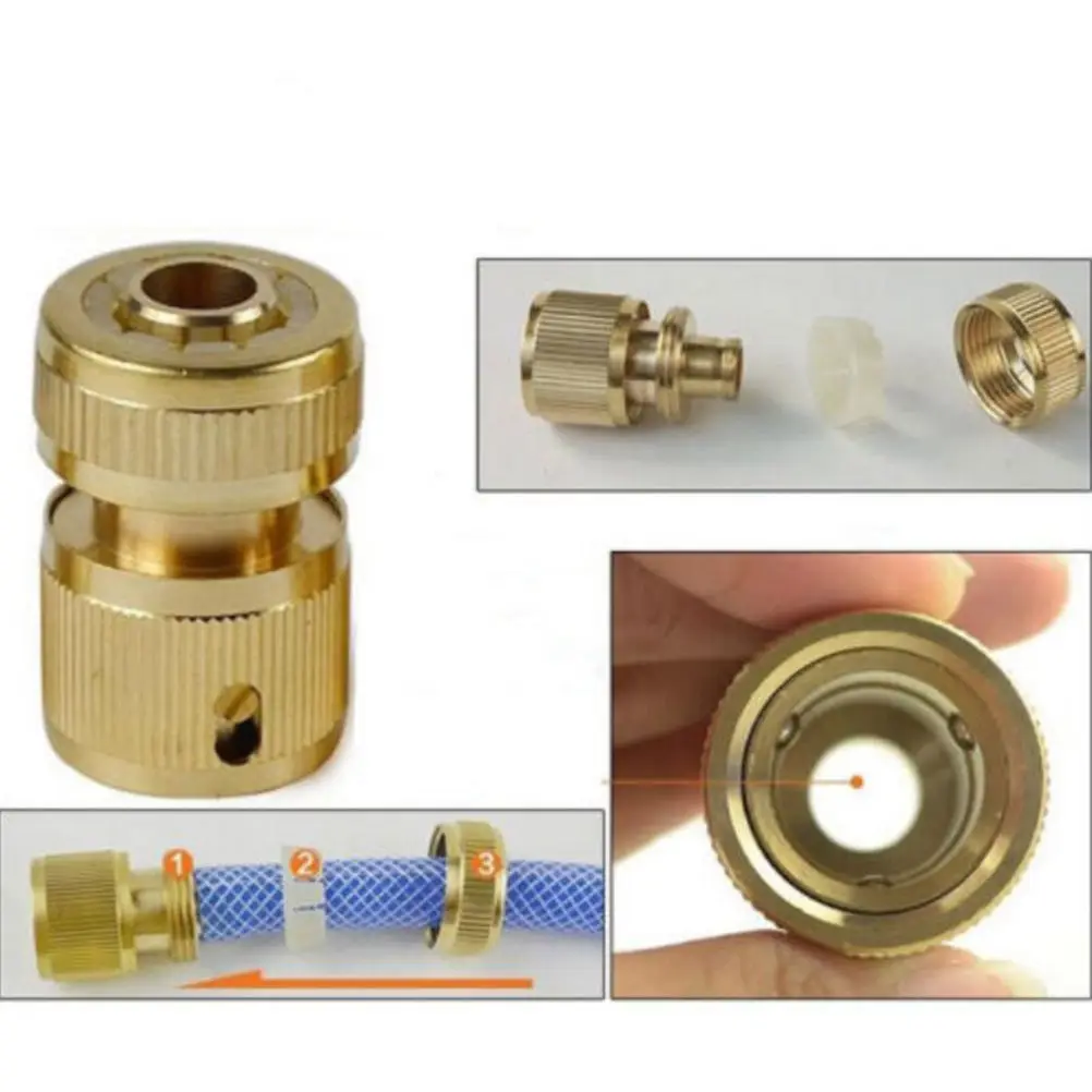 1PC Metal Brass Garden Water Garden Hose Connector Can Be Through Water Pipe Connector Home use