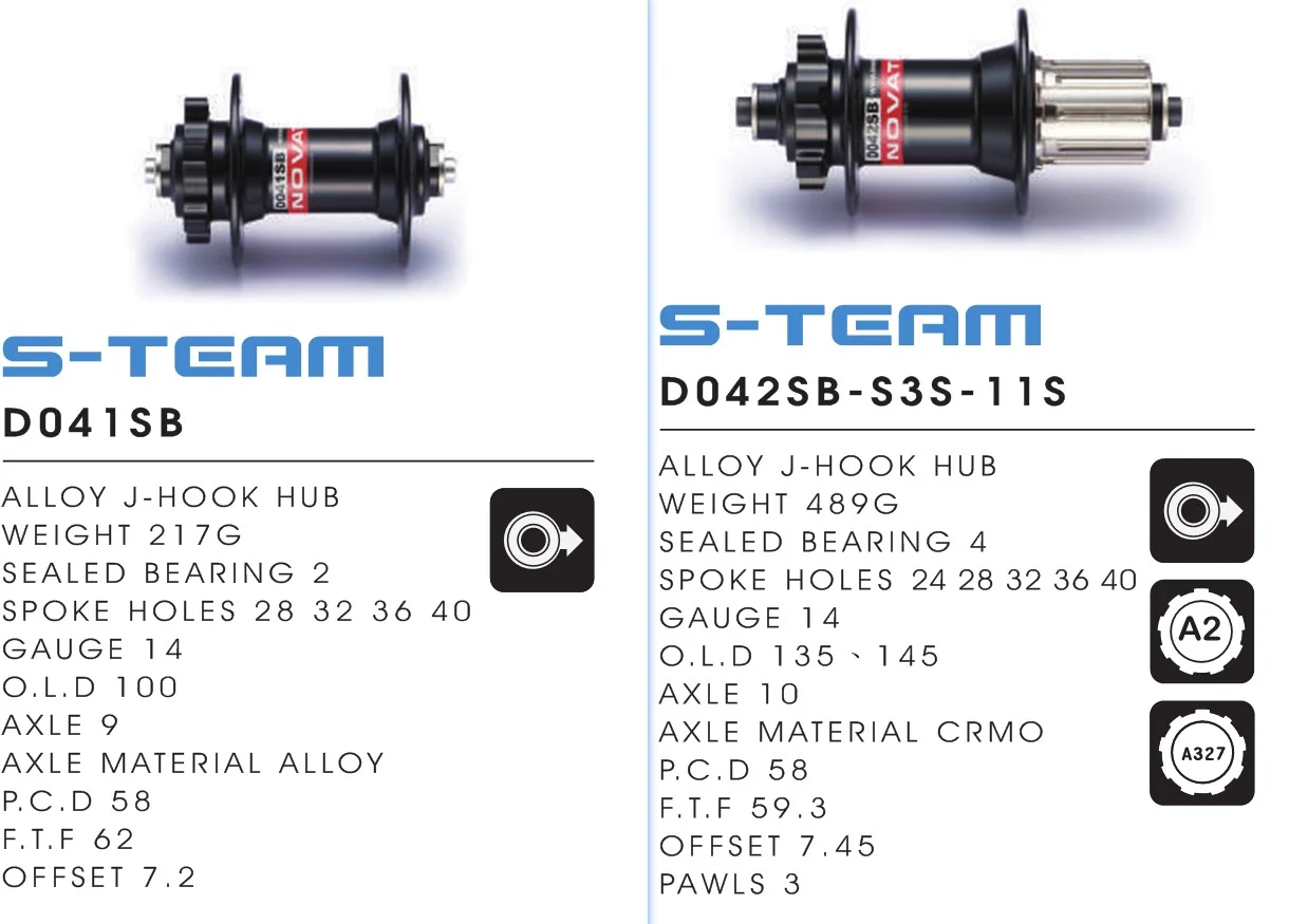 Novatec D041SB D042SB MTB Bike Hub Bicycle Mountain bearing Hubs Disc Brake Cassette Hub 28/32/36 Holes HG SX 8/9/10/11/12 Speed