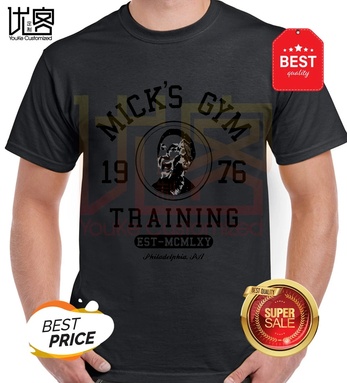 Mighty mick's gym Мужская забавная футболка rocky тренировочный топ боксера Бальбоа