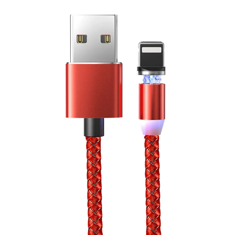 1 м/2 м Магнитный кабель Micro USB кабель для iPhone Xr samsung мобильный телефон Быстрая зарядка USB C кабель магнит зарядка usb type C кабель - Цвет: Red For IOS