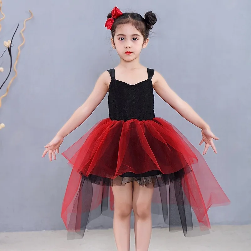 Children's wear European and American tutu princess dress Halloween costume black lace dress