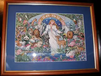 

higher quality Counted Cross Stitch Kit Mother Earth Human Girl Animals Paradise Haven Joy to the World Angel dim 03797
