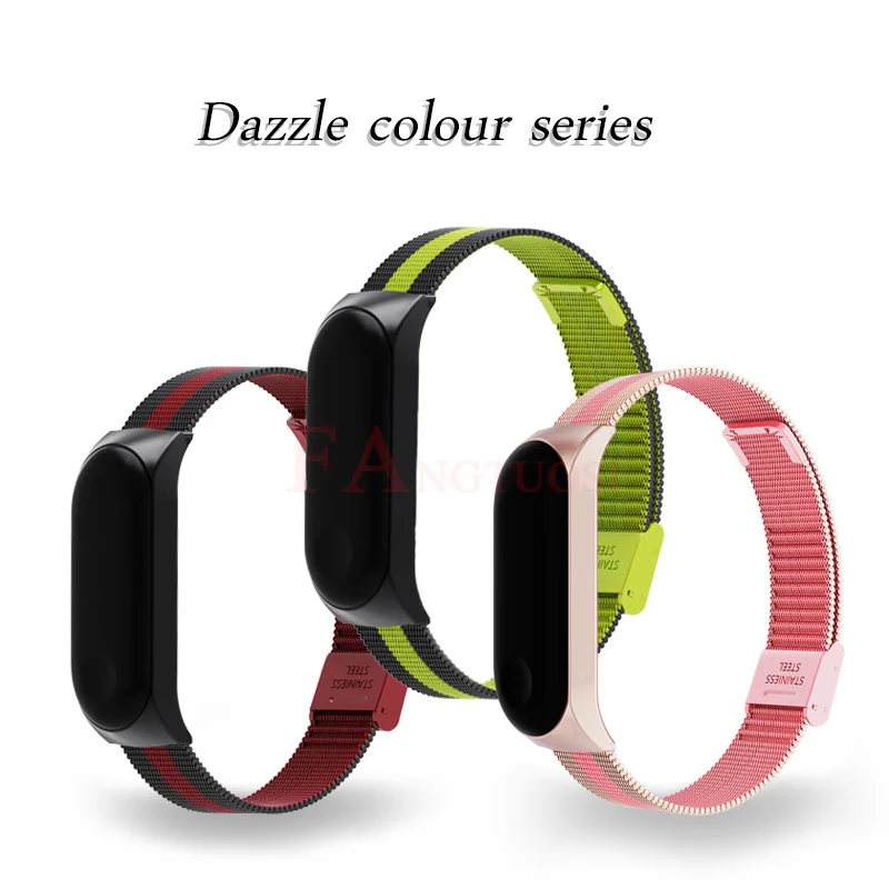  FANGTUOSI Mi band 3 4 Metal Strap for Xiaomi Mi Band 3 4 Smart Wrist Band Bracelet Strap Stainless  - 4000176530172