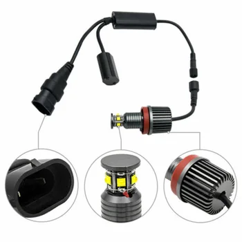 

Parts LED Light 1 Pair White Aluminum alloy Angel Eye 12V 6000K For BMW 1-series E82 E87 E88 2008-2012