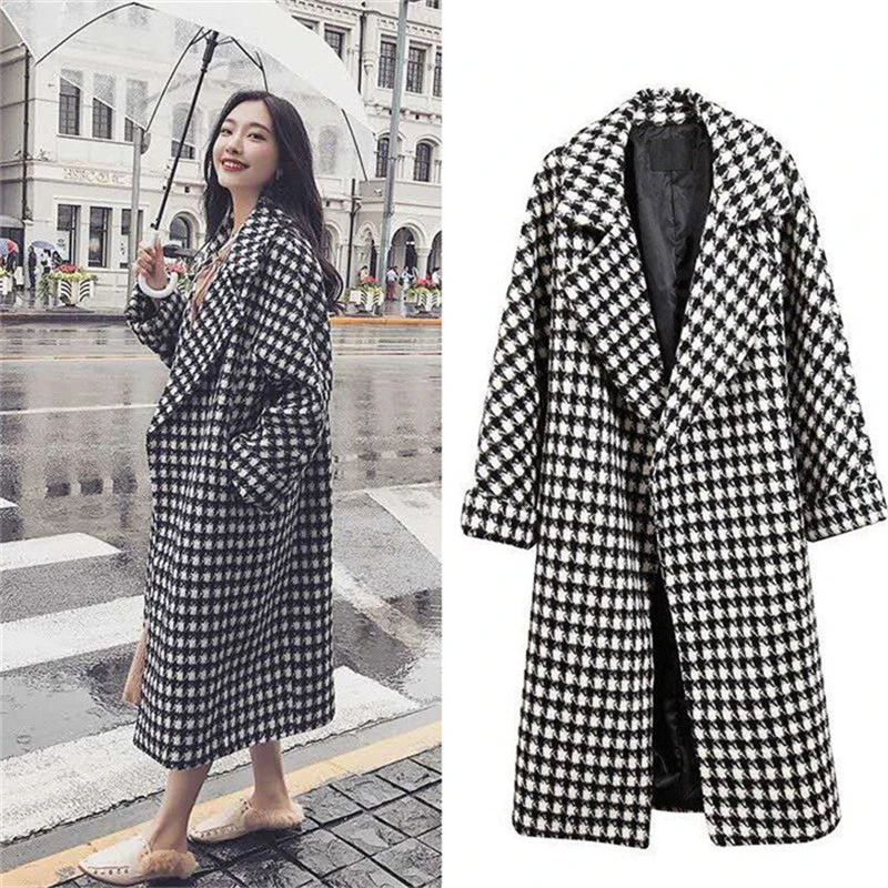 Houndstooth winter coat womens Clearance