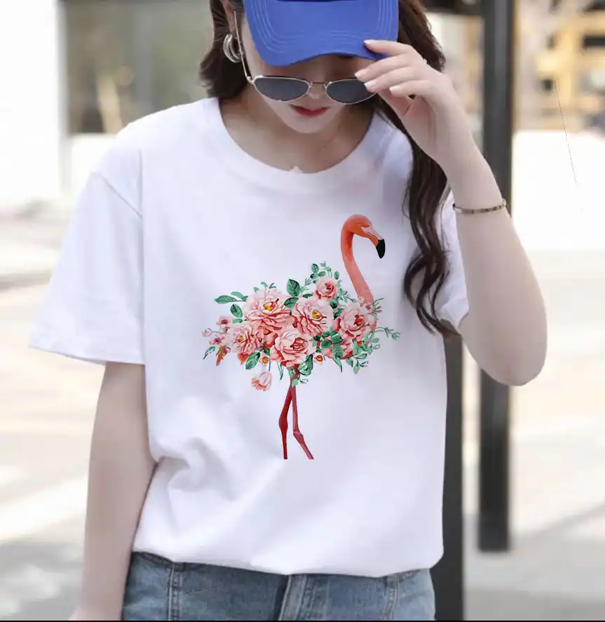 新しいフラミンゴtシャツ女性のカジュアルファッション半袖tシャツullzzangかわいい女性のストリート原宿tシャツトップス服 Tシャツ Aliexpress