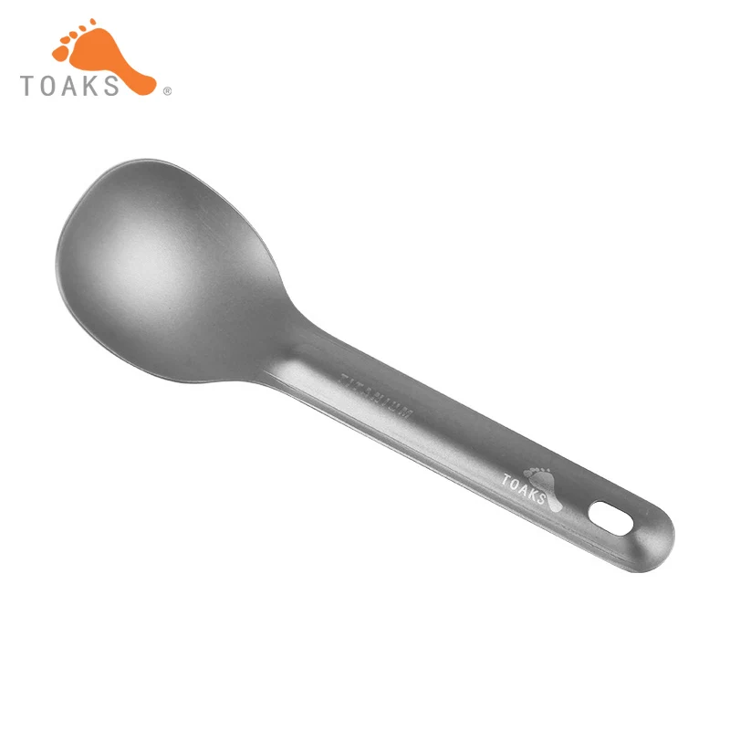 SLV-10 TOAKS, из Титана Ложка 127 мм Длина походная ложка Походная посуда короткая ручка Титан ложка - Цвет: SLV-10