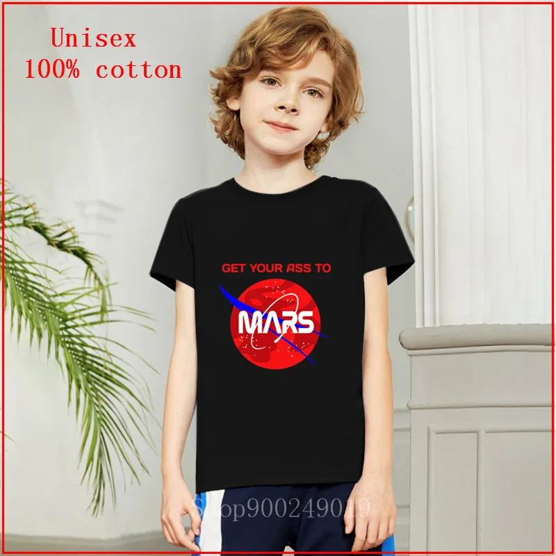 Футболка рубашка с надписью Expose Mars Get Your Ass To милая детская футболка Летняя