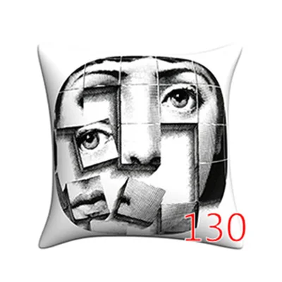 22 Винтаж rosenthal Piero fornasetti Подушка Красота уход за кожей лица Хлопок и лен с принтом подушки с сердцевина из хлопчатобумажной пряжи автомобиля офис диван наволочка подушки для дома - Цвет: 22