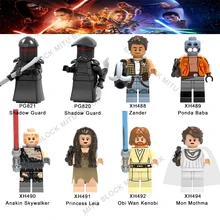 Одиночная Звездные войны теневой Страж Зандер понда Баба Анакин принцесса Лея Obi Wan Kenobi Shadow Guard Mon Mothma строительный блок