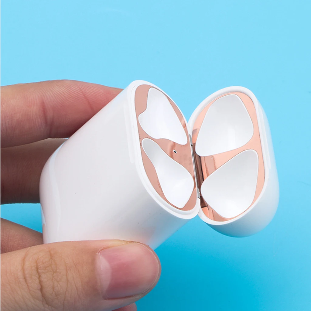

1 Set Ultra Thin Skin Protective Cover For Apple Airpods Air Pod Metal Film Sticker Iron Shavings Dust Guard For AirPods Airpod