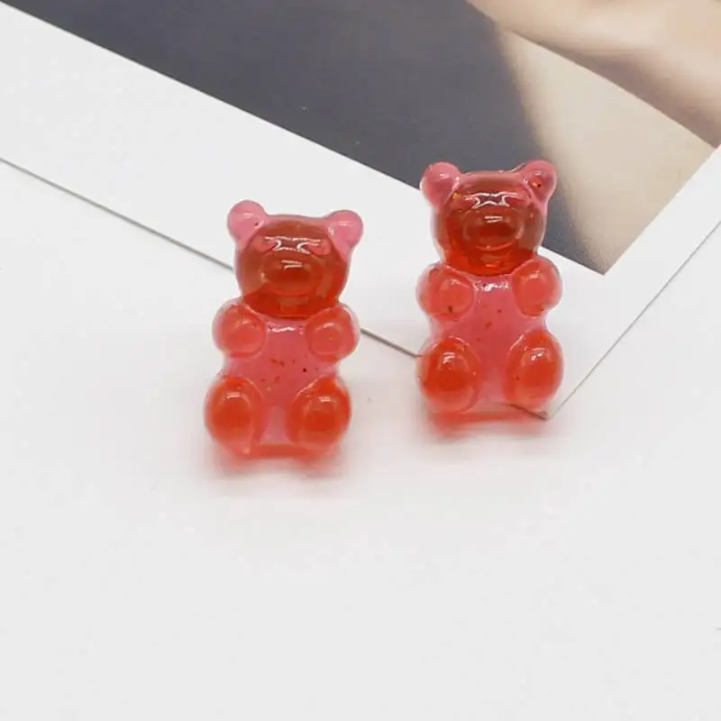 Разноцветные серьги ручной работы в стиле Ins с золотым порошком мультяшным