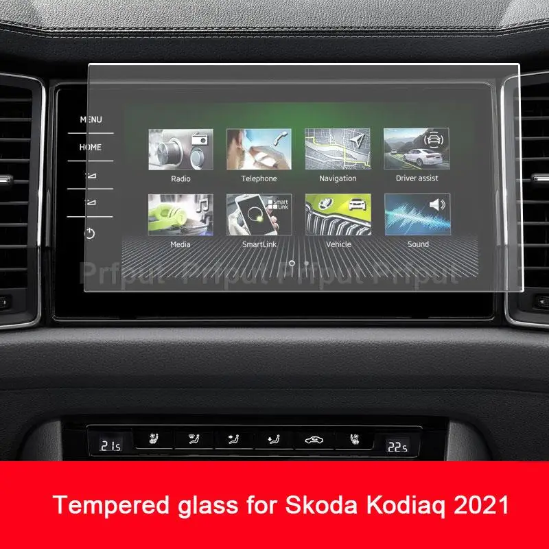 ڵ GPS ׺̼ ȭ  Skoda Kodiaq 2021   LCD ȭ ȣ ʸ Ǳ ƼĿ