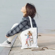 Холщовая Сумка-тоут для женщин, женские сумки, эко многоразовая тканевая сумка для покупок, студенческие сумки для книг, Женская Повседневная сумка-шоппер