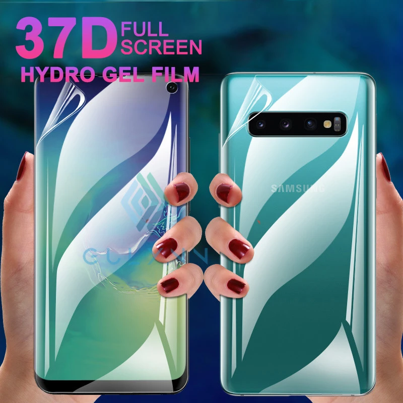 

Front+Back 37D Screen Protector For Samsung Galaxy S10 E 9 Plus Hydrogel Soft Film For A 10 20 30 40 50 60 70 80 90 M20 Cover