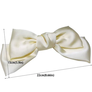 High Quatity Solid Color Big Bow Hairpins For Girl Popular Hair Clip For Women Sweet Two-layer Satin Hairgrip Hair Accessories 6