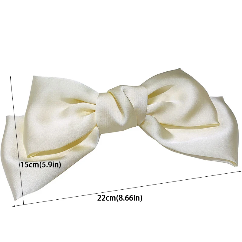 High Quatity Solid Color Big Bow Hairpins For Girl Popular Hair Clip For Women Sweet Two-layer Satin Hairgrip Hair Accessories