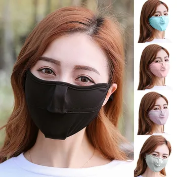 

Mulitfunction Humidifiers Dustproof Air Purifying Humidifiers Adult Mask Solid Color Sunscreen Ice Silk Washed Mask#ljc