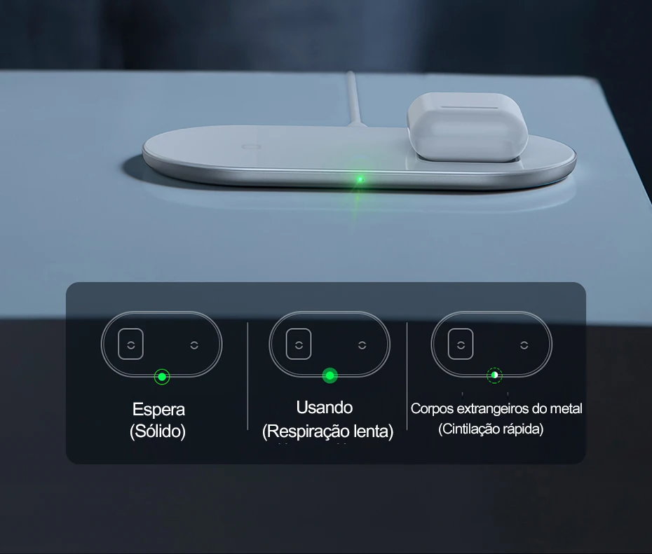 Carregador sem Fio Almofada de Carregamento sem Fio Visível para Samsung Carregamento para Airpods Duplo de 15w para Iphone Baseus xs xr Galaxy Note 10 Plus Nota 9 8 S10 s9 11 Pro Max x 16 Cheap Carregadores sem Fio