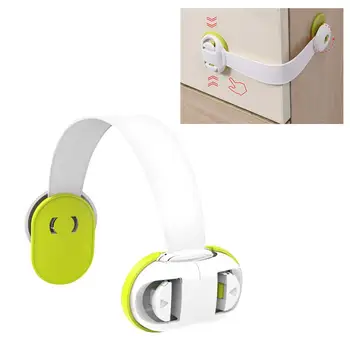 

2pcs Creative Safety Lock Anti Pinch Locks Latch Versatile Lock Guard For Cabinet Door Refrige Home Green