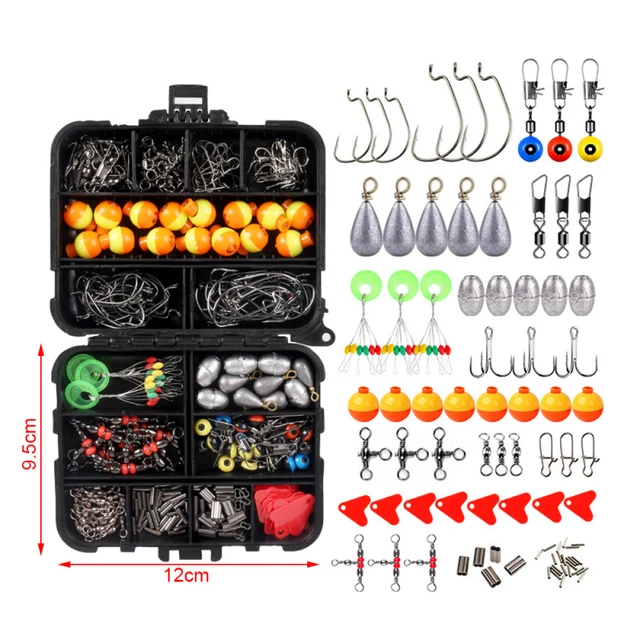 263pcs Fishing Tackle Kit Copper Pipe Lead Pendant Fish Hook