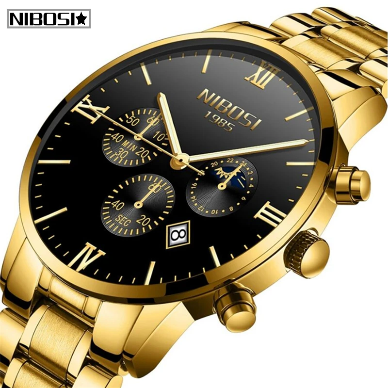 Relogio Masculino NIBOSI 2020 модные мужские часы Лидирующий бренд Роскошные Кварцевые с