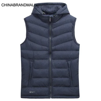 

Plus Cotton Thicken Waistcoat Male Plus Fat Plus Size Loose Leisure Sleeveless With Cap Cotton Vest Fat Man Leisure Cotton