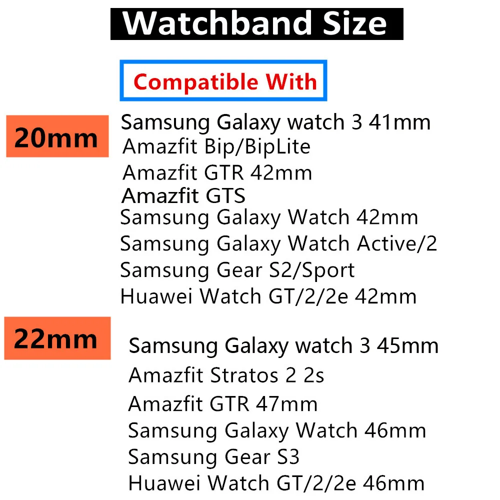 20/22mm Watch band For Samsung Active 2 44mm 42mm/46mm Gear S3 Silicone bracelet amazfit GTS/GTR Huawei wtach GT 2/2e/pro strap