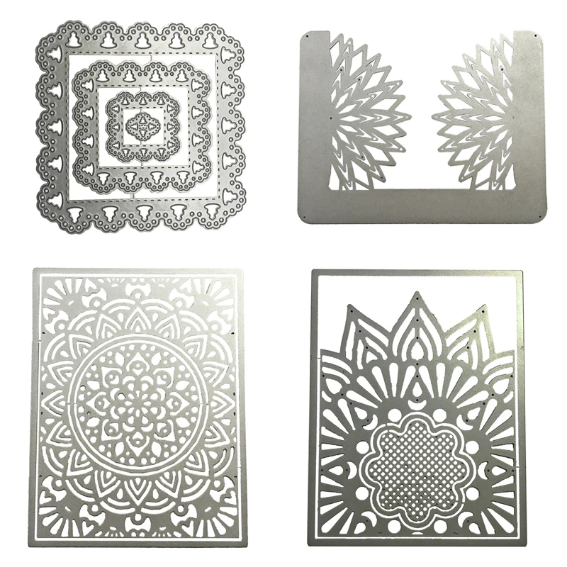 

Flower Rectangle Frame Metal Cutting Dies Stencils For DIY Scrapbooking Decorative Embossing DIY Paper Cards 2019 New