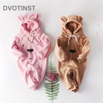 

Dvotinst Baby Boy&Girl Clothes Long Sleeve Bear Ear Print Hoodie Bodysuit Warm Romper Playsuit Outfit Infant Toddler Jumpsuit