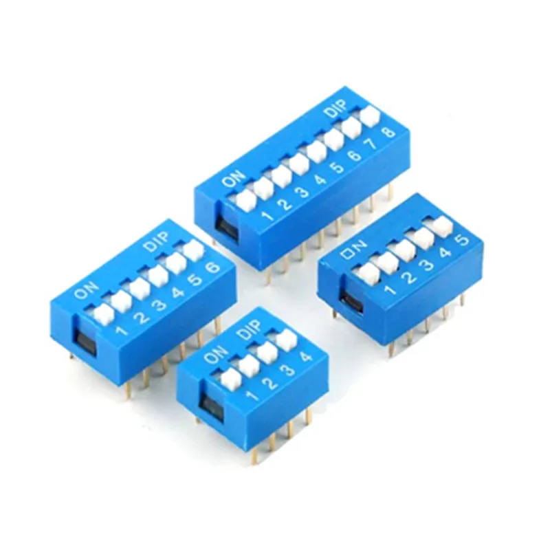 10pcs Slide Type DIP Switch Module 1 2 3 4 5 6 7 8 PIN 2.54mm Position Way DIP Blue Pitch Blue Snap Switch Dial Switch