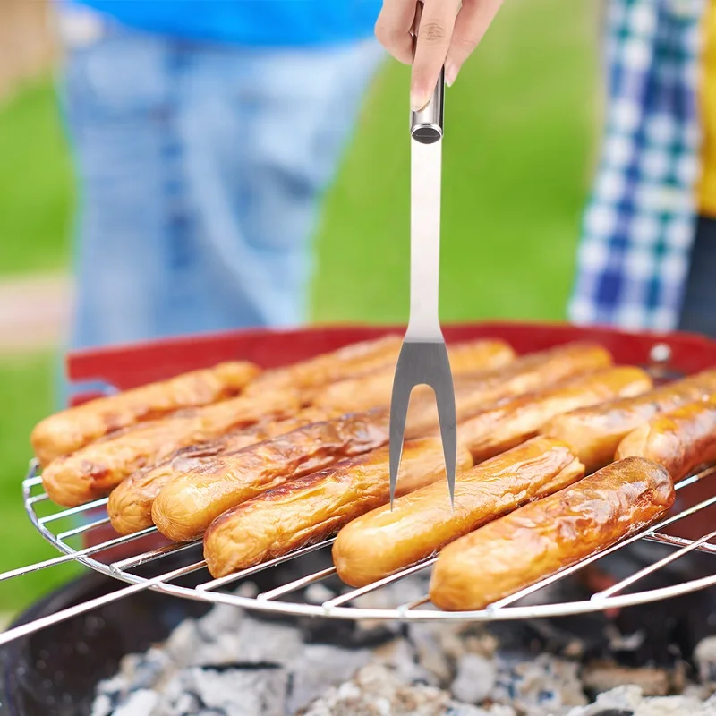

9pcs BBQ Tools Set Barbecue Grilling Utensil Accessories Stainless Steel Wooden Camping Outdoor Cooking Tools Kit BBQ Utensils