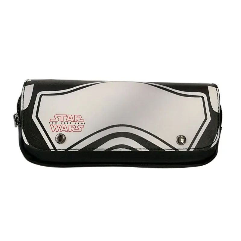 A New Star Wars Pencil Case Anime Cartoon Students Leather Pencil Bag Double Zipper Makeup Cosmetic Cases Bags for Men Women - Цвет: A