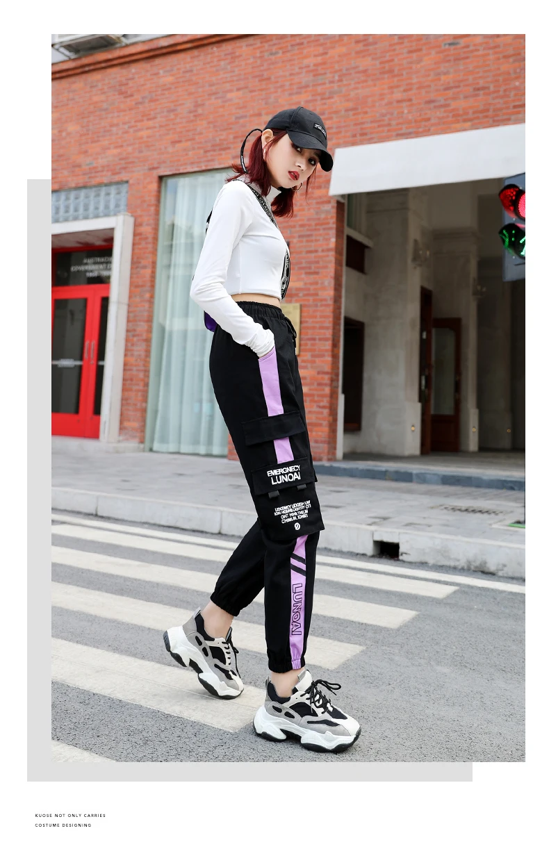 NEW 2020 HOT Women'Pants High Waist pants Big Pockets Cargo pants Baggy Tactical Trouser Loose Streetwear hip hop joggers pants NEW 2020 HOT Women'Pants High Waist pants Big Pockets Cargo pants Baggy Tactical Trouser Loose Streetwear hip hop joggers pants