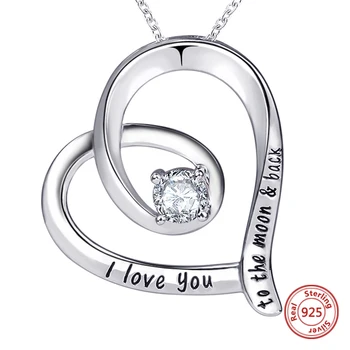 

StrollGirl 100%925 sterling silver love heart chain pendant necklace with zircon diy fashion jewelry making lover gift 2019 New