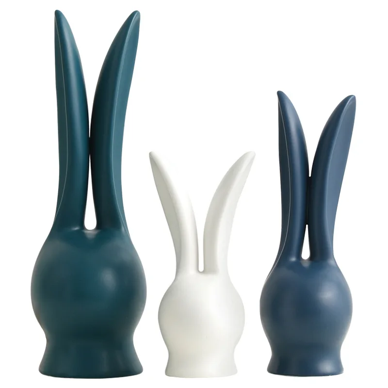

Ceramic Creative Nordic Style Modern Simple Abstract Rabbit Decoration Living Room TV Cabinet Desk Soft Decoration Furnishings