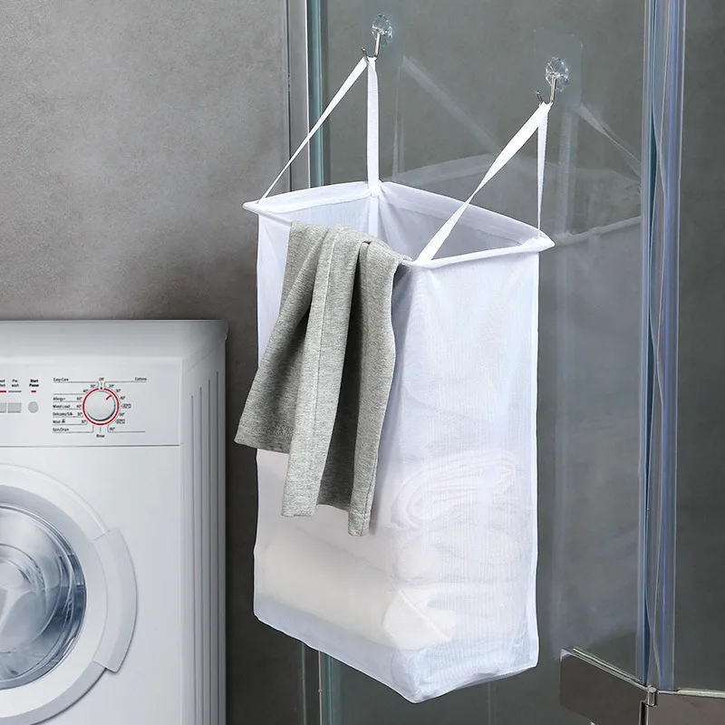 Folding Dirty Clothes Laundry Basket Organizer Kids Toy Storage Basket Wall Hanging Large Capacity Bathroom Clothes Frame Bucket