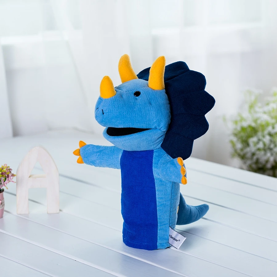 Triceratops Tyrannosaurus Rex plush hand puppet doll cloth hand mouth newborn interactive toys appease active