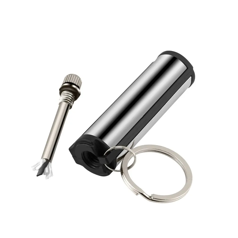Stainless Steel Survival Camping Emergency Fire Starter Flint Match Lighter With Key Chain Ideal for Campers Beaches Trips