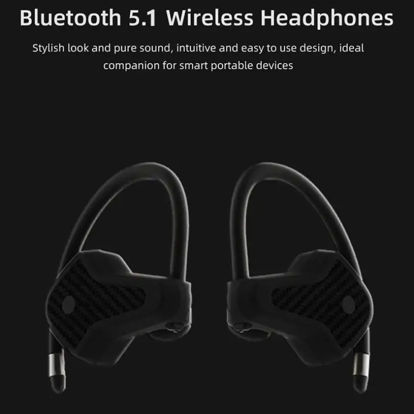 JHO A7 Bluetooth5 1 TWS Ear hook Earphones Key Control Detachable Ear Hanger Ear Bushing Headset Noise Isolation Sport Headphone