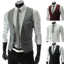 Длинный жилет с цепочкой Мужской приталенный v-образный вырез многоцветный корейский Стиль Повседневный костюм жилет сплошной цвет