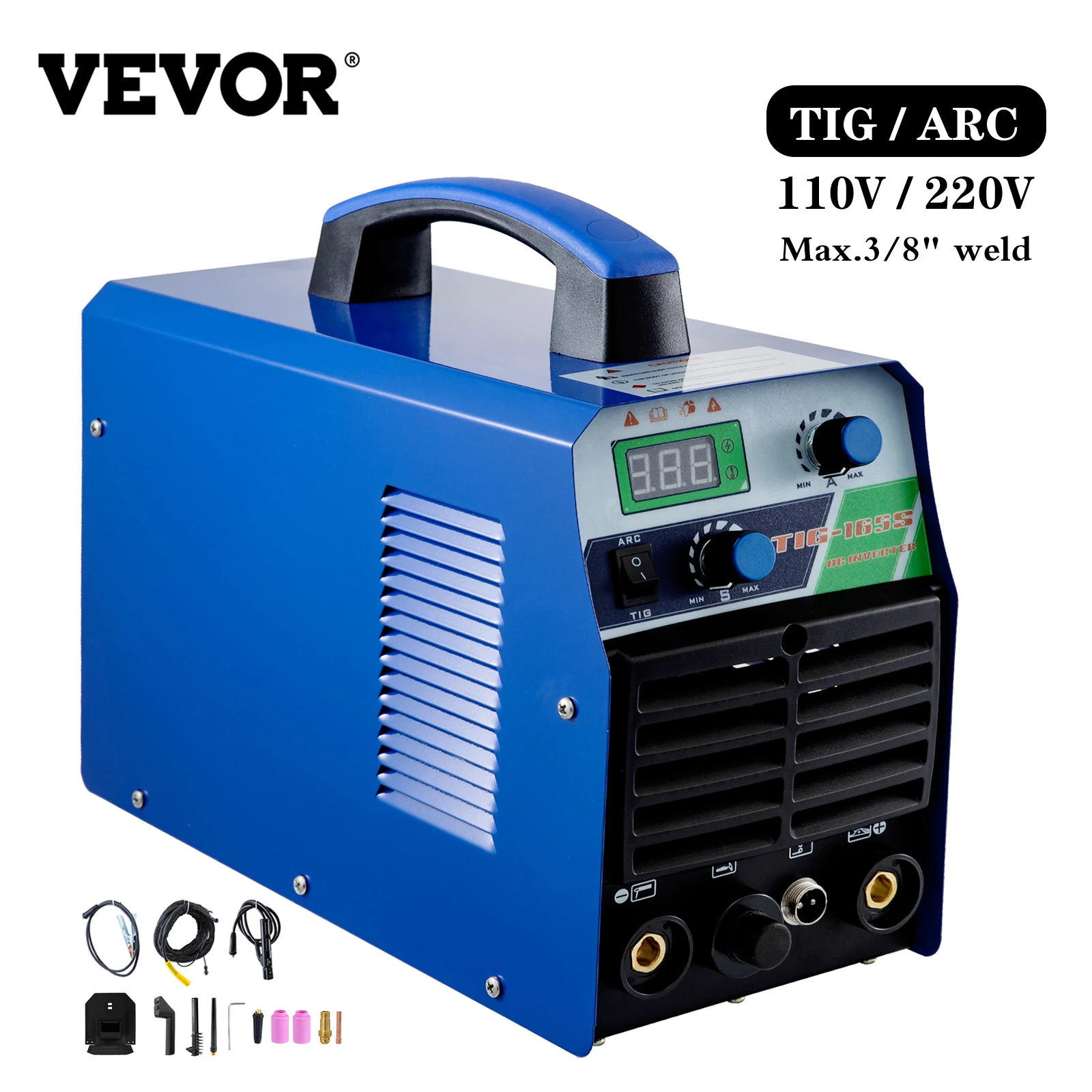 VEVOR TIG -165S ARC Stick Welder 2 in 1 Combo Industrial Portable Welding Machine 110/220V IGBT Semi-Automatic Inverter Welder soldering stations