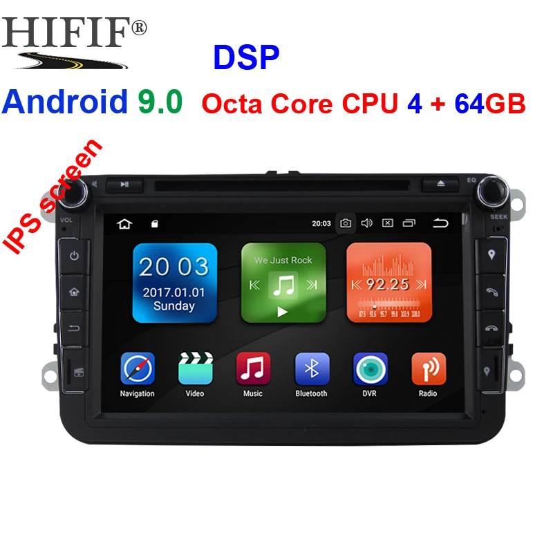 2 din Android 9 Восьмиядерный 4 Гб 64 ГБ Автомобильный DVD для VW Passat CC Polo GOLF 5 6 Touran EOS T5 Sharan Jetta Tiguan gps Радио DSP