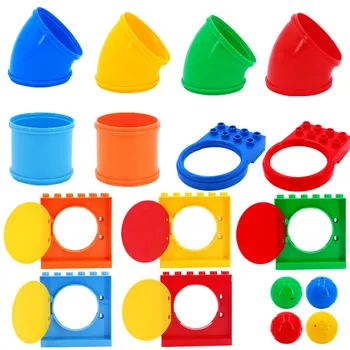 

big size Accessories Slide in Tube Building Blocks Playground Games Curve Straight Pipe Ball Bricks Toys for children Kids gift