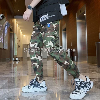 

2020 season trend camouflage feet Harlan pants loose Joker casual pants men's beam foot overalls tide