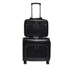 Набор дорожных чемоданов из искусственной кожи, Дорожный чемодан, чемоданы на колесиках тележка для багажа на колесах, сумки, мужская деловая Дорожная сумка на колесах