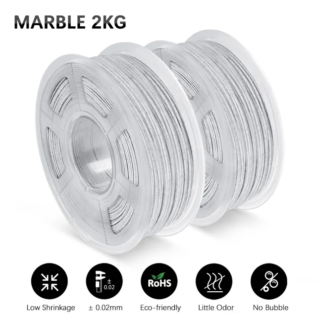 GOHIGH 2 Rolls PETG PLA SILK 3D Printing Filament 1.75MM Children Creative Model Material For 3D Pen & Printers PLA Marble